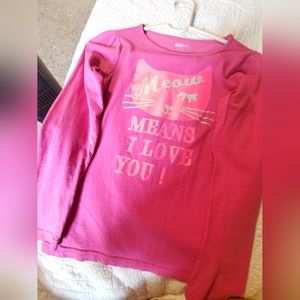 Crazy Cat Graphic letters Long sleeves T-shirt